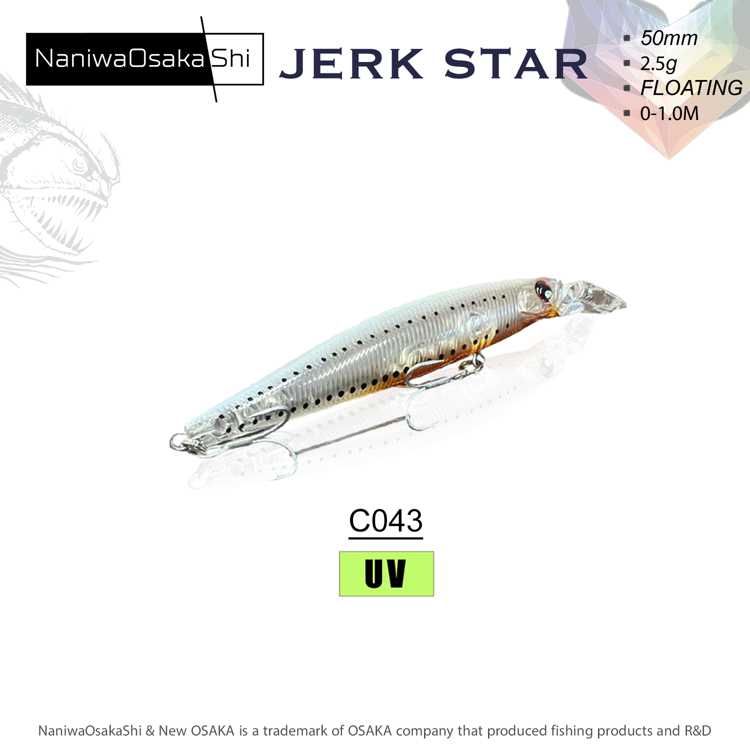 NANIWAOSAKASHI JERKSTAR 50MM 2,5G COLOR:C043 SAHTE BALIK