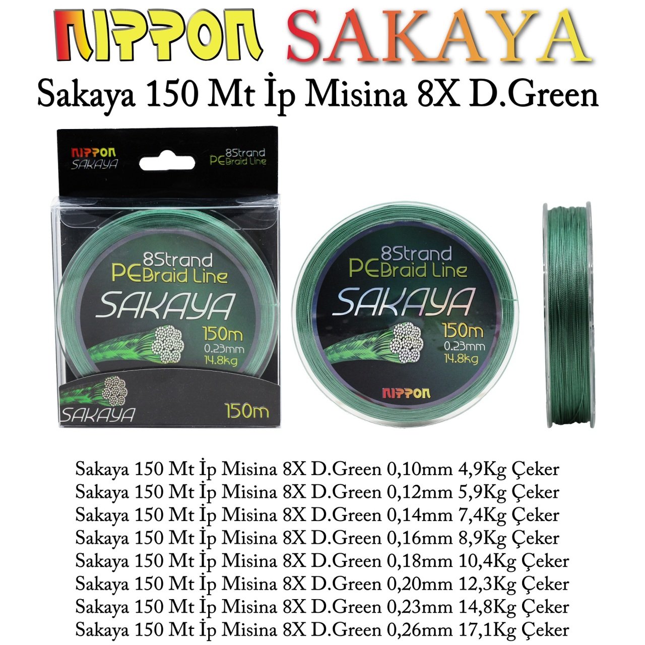 Sakaya 150 Mt İp Misina 8X D.Green - Görsel 2