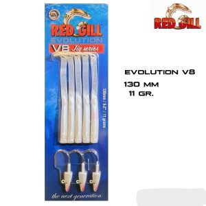 Red Gill V8 Jig 130 Mm 11 Gr Silikon Yem - Silver Pearl