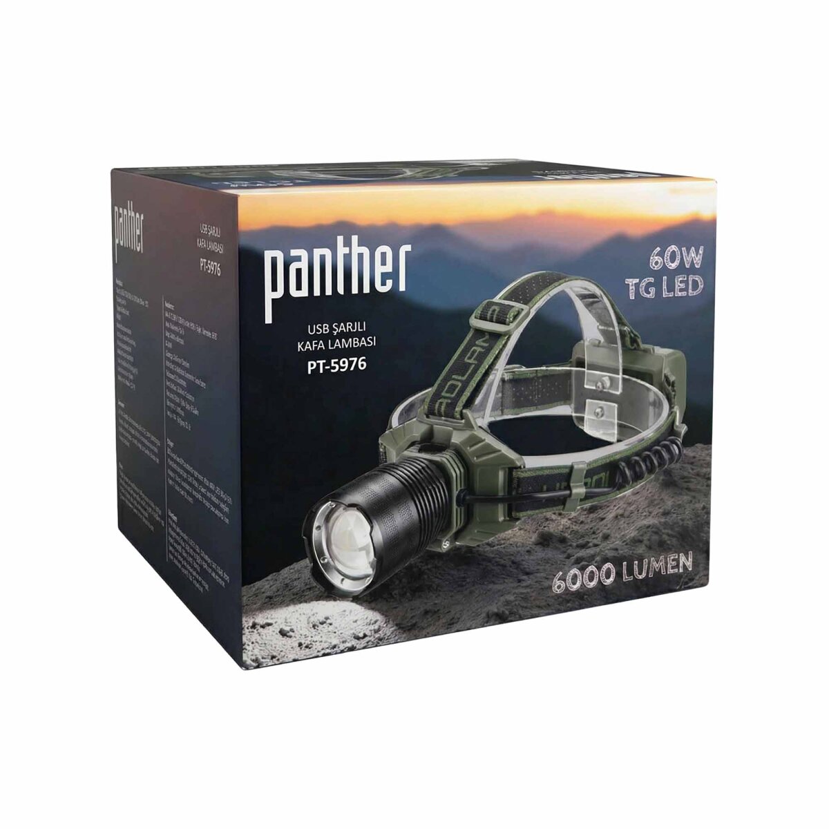 PANTHER PT-5976 USB ŞARJLI KAFA LAMBASI - Görsel 8