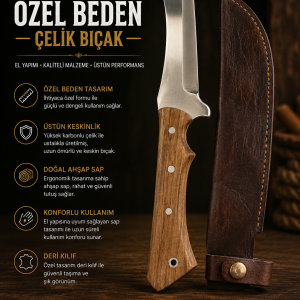 Ahşap Saplı Özel Beden Çelik Bıçak