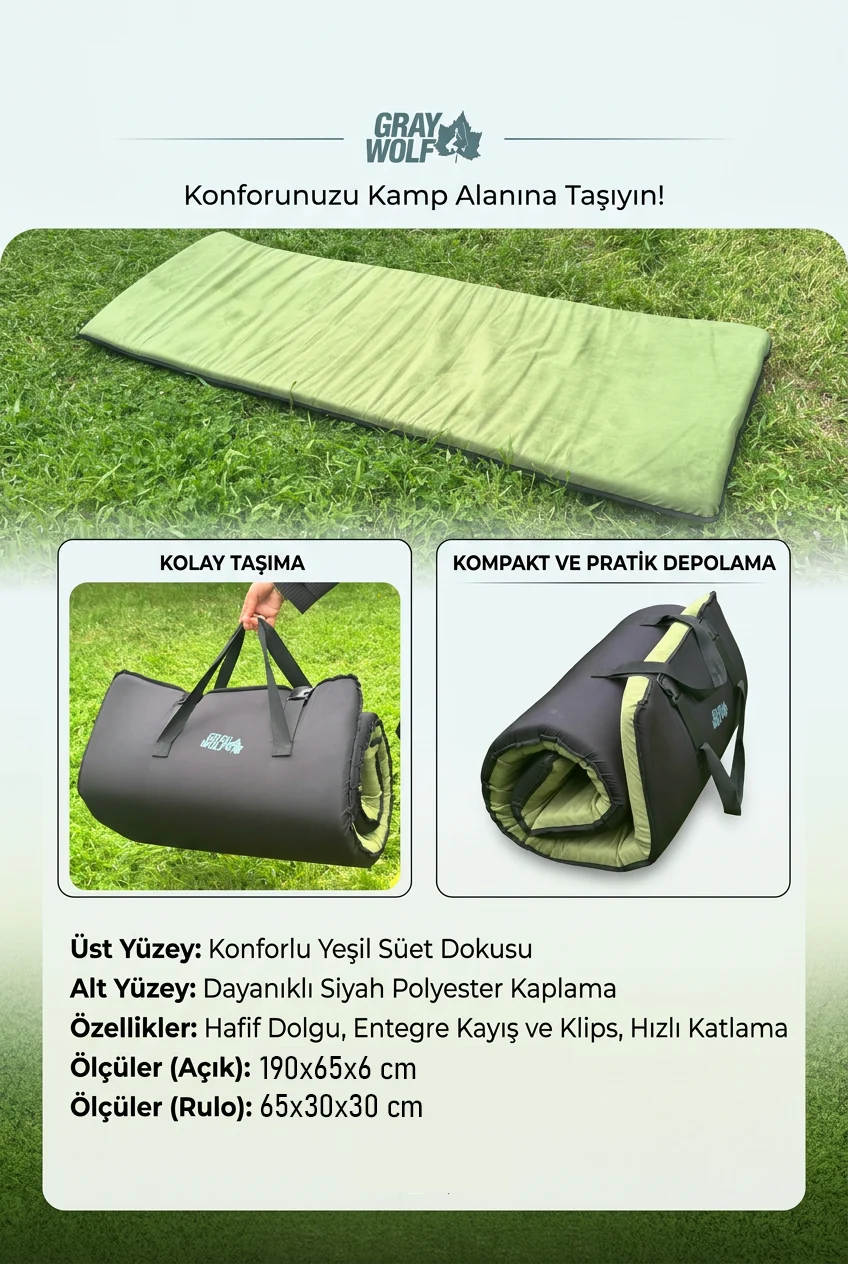 Gray Wolf Dayanıklı A kalite Kamp Yatağı - Görsel 3